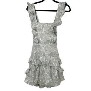 NWT, Debbie Dabble, Size XS, Sage Green Dress, Fit & Flare, Ruffles, Open Back